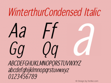 WinterthurCondensed Italic 1.0 2005-03-31图片样张