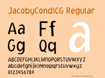 JacobyCondICG Regular 001.000 Font Sample