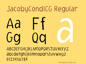 JacobyCondICG Regular 001.000 Font Sample