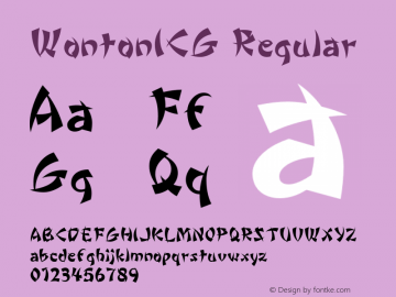 WontonICG Regular 001.000 Font Sample