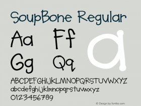 SoupBone Regular Version 001.000 Font Sample