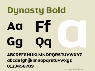 Dynasty Bold Version 001.000 Font Sample