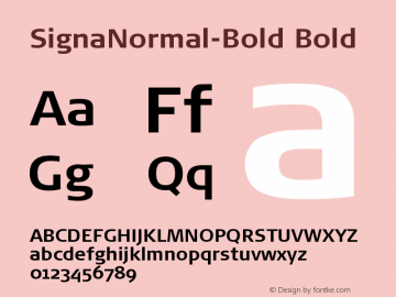 SignaNormal-Bold Bold Version 004.301图片样张