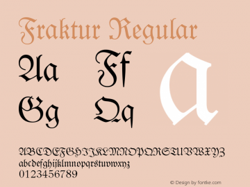 Fraktur Regular Version 003.001 Font Sample