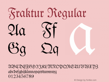 Fraktur Regular Version 003.001 Font Sample