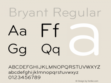 Bryant Regular Version 001.000 Font Sample