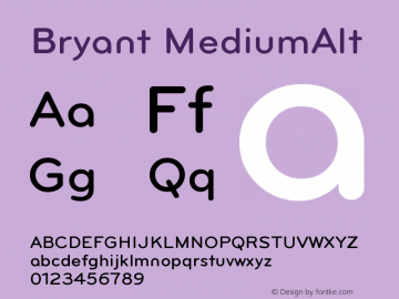 Bryant MediumAlt Version 001.000 Font Sample