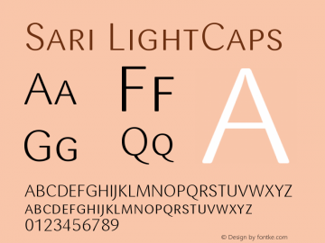 Sari LightCaps Version 001.000 Font Sample