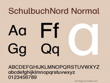 SchulbuchNord Normal Version 001.000 Font Sample