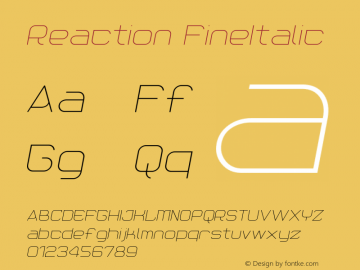 Reaction FineItalic Version 001.000图片样张