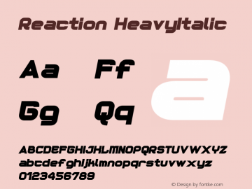 Reaction HeavyItalic Version 001.000图片样张