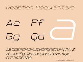 Reaction RegularItalic Version 001.000图片样张