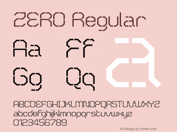 ZERO Regular 001.000 Font Sample