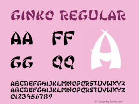 Ginko Regular Version 1.25 - March 22, 1996 Font Sample