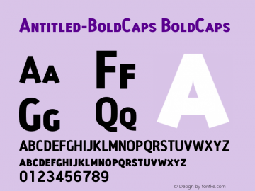 Antitled-BoldCaps BoldCaps Version 001.000 Font Sample