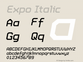 Expo Italic Version 001.000 Font Sample