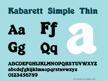 Kabarett Simple Thin Version 1.00 2004 initial release Font Sample