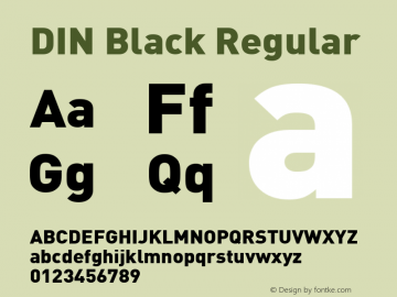 DIN Black Regular Unknown Font Sample