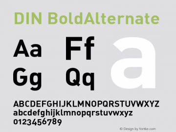 DIN BoldAlternate Version 001.000 Font Sample