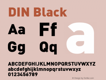 DIN Black Version 001.000 Font Sample