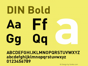 DIN Bold Version 001.000 Font Sample