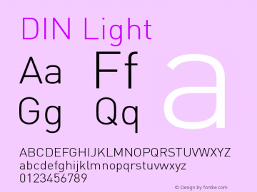 DIN Light Version 001.000 Font Sample