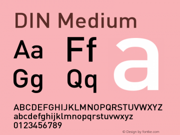DIN Medium Version 001.000 Font Sample