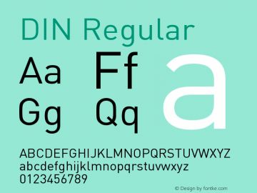 DIN Regular Version 001.000 Font Sample