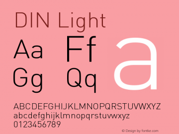 DIN Light Version 001.000 Font Sample