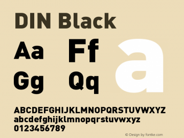 DIN Black Version 001.000 Font Sample