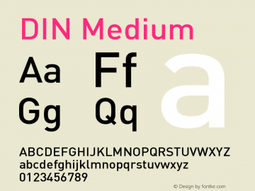 DIN Medium Version 001.000 Font Sample