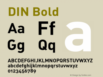 DIN Bold 001.000 Font Sample