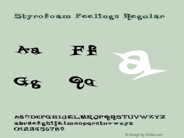 Styrofoam Feelings Regular Version 2.000 2004 Font Sample