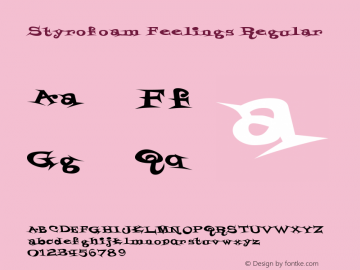 Styrofoam Feelings Regular Version 3.100 Font Sample