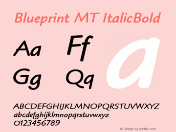 Blueprint MT ItalicBold Version 001.003图片样张