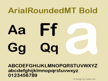 ArialRoundedMT Bold Macromedia Fontographer 4.1 11/04/2000 Font Sample