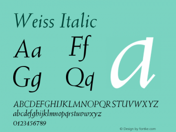 Weiss Italic Version 003.001图片样张