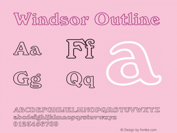 Windsor Outline Version 003.001 Font Sample