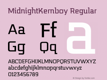 MidnightKernboy Regular OTF 1.000;PS 002.000;Core 1.0.29 Font Sample