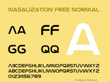 Nasalization Free normal Version 001.001 Font Sample