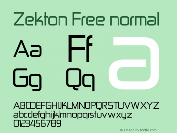 Zekton Free normal Version 001.001 Font Sample