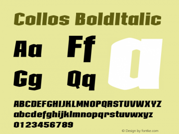 Collos BoldItalic Version 001.000图片样张