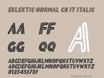 Eklektic-Normal Cn IT Italic Unknown图片样张