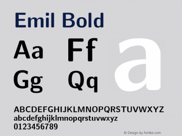 Emil Bold Unknown Font Sample