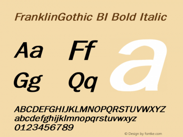 FranklinGothic BI Bold Italic Unknown图片样张