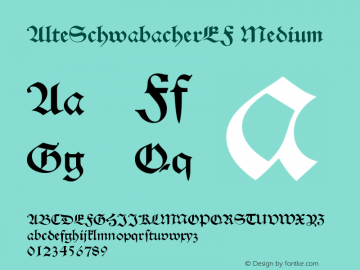AlteSchwabacherEF Medium Version 001.000 Font Sample