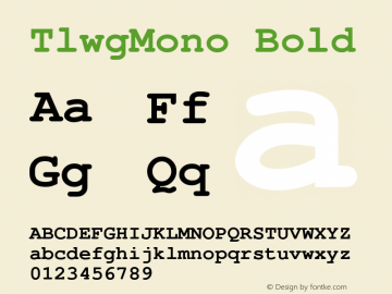 TlwgMono Bold Version 001.018: 2012-02-14 Font Sample