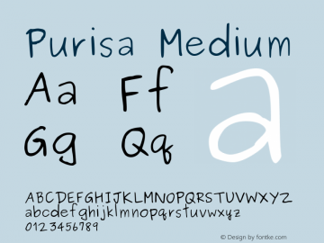 Purisa Medium Version 002.014: 2012-02-13图片样张