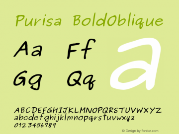 Purisa BoldOblique Version 003.000: 2014-03-17 Font Sample