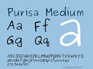 Purisa Medium Version 003.000: 2014-03-17图片样张